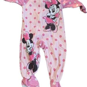 Disney Minnie Mouse Pink Polka Dot Footie